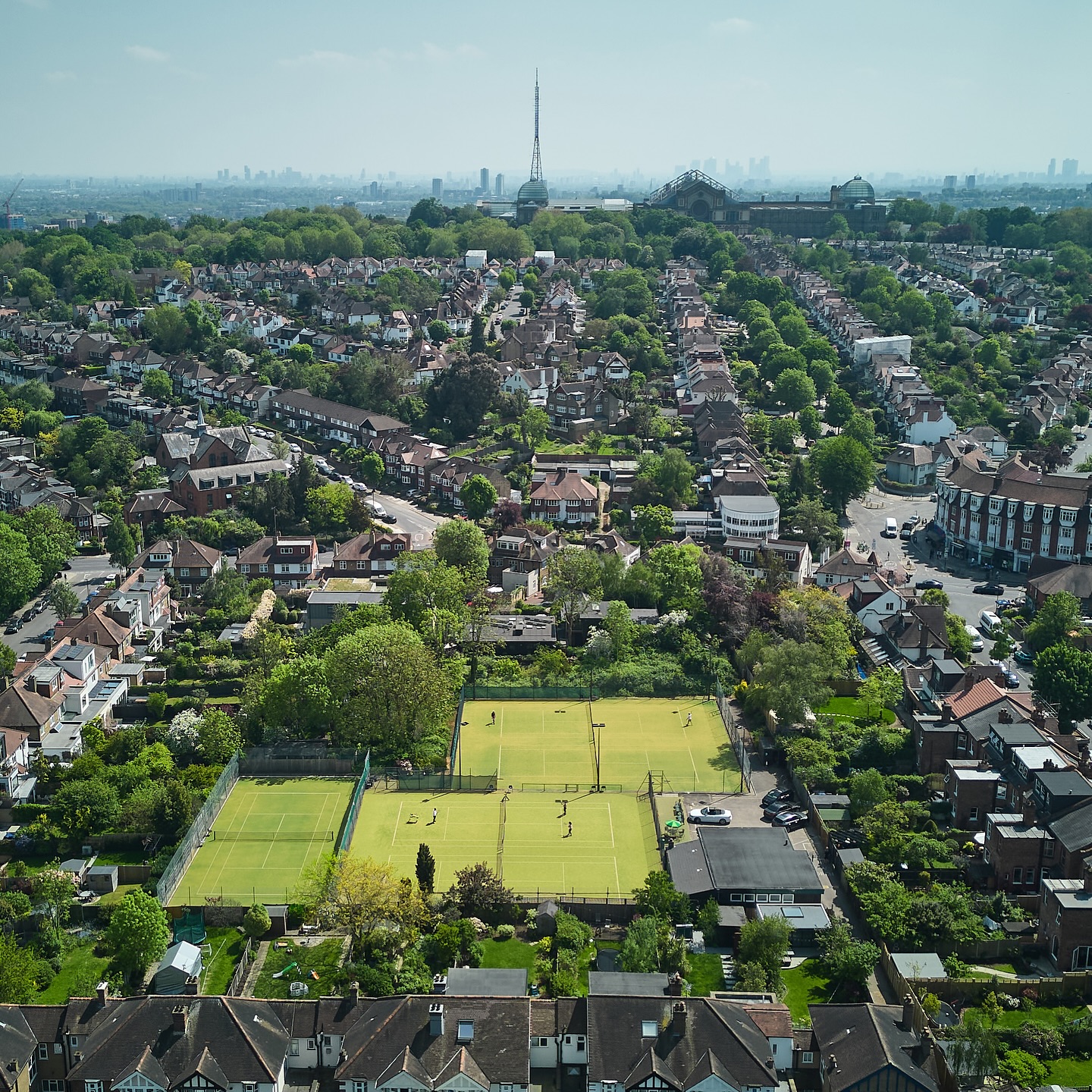 Our Lady of Muswell Tennis Club aerial view